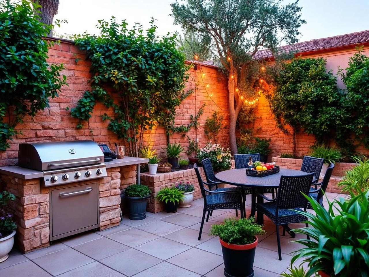 Private garden with BBQ